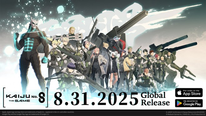 Kaiju No. 8 THE GAME key visual showing August 31 release date